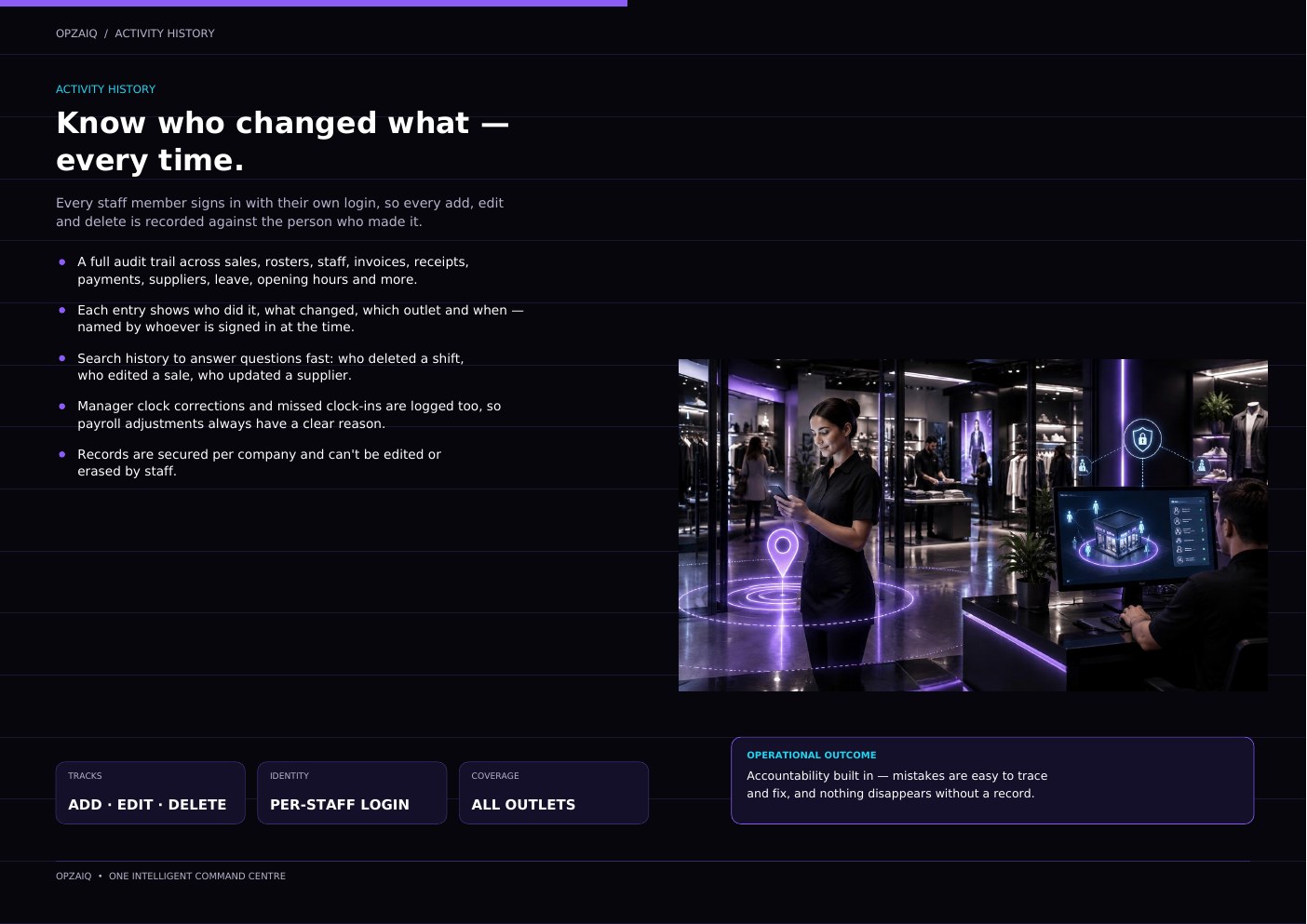 OPZAIQ platform feature guide, page 19 of 21